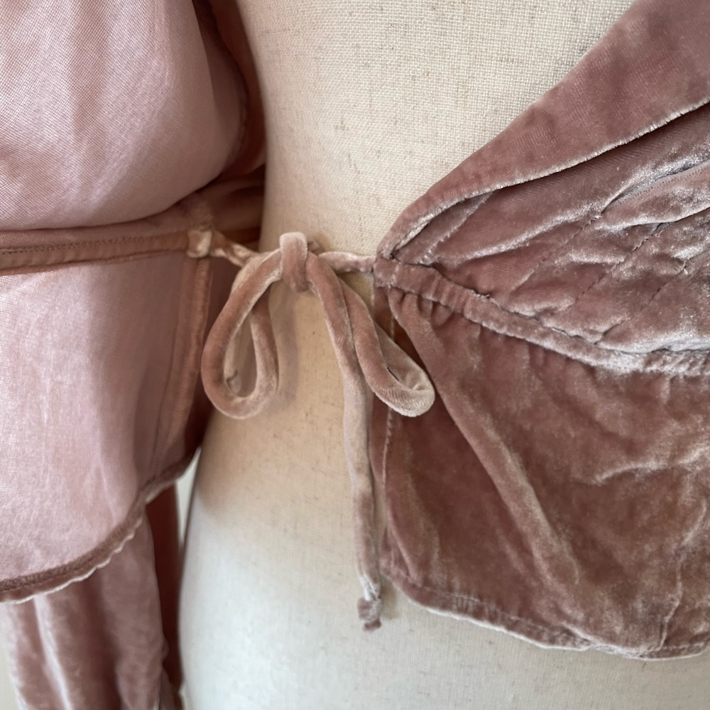 REFORMATION Anastasia Velvet Wrap Top - Picture 8 of 16